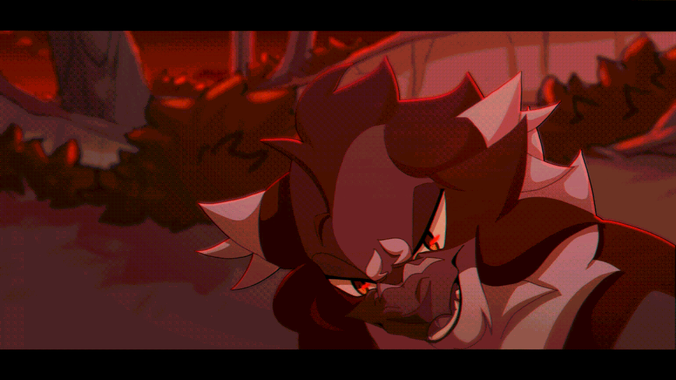 Quite complex scene with maximally smooth animation. Shaded and composed.